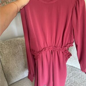 Lulu's Berry Long Sleeve Dress